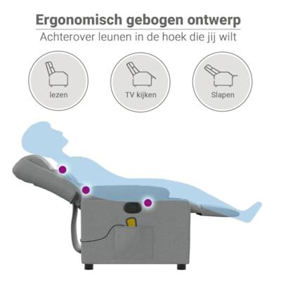 Massagestoel verstelbaar stof lichtgrijs