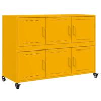 Dressoir 100,5x39x72 cm staal mosterdgeel - thumbnail