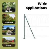 VidaXL Afrasteringspaal groen 10 x 1,2 m (50 mm gaas) staal en pvc - thumbnail