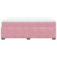 Boxspring met matras fluweel roze 160x200 cm - thumbnail