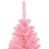 VidaXL Kerstboom met 150 led met standaard roze 120 cm pvc - thumbnail