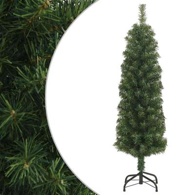 VidaXL Kunstkerstboom met standaard smal 120 cm pvc groen