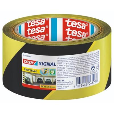 Tesa waarschuwingstape Universal, ft 50 mm x 66 m, geel/zwart Tesa waarschuwingstape Universal, ft 50 mm x 66 m, geel/zwart