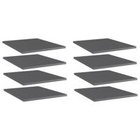 Wandschappen 8 st 40x50x1,5 cm spaanplaat hoogglans grijs - thumbnail