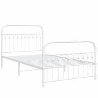 Bedframe met hoofd- en voeteneinde metaal wit 107x203 cm - thumbnail
