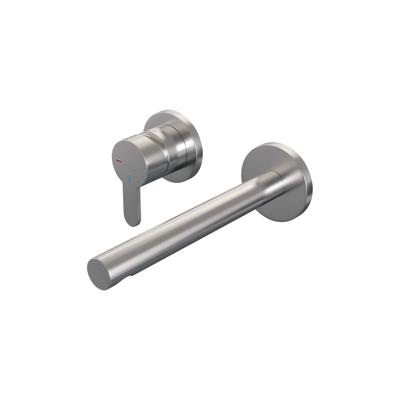 Brauer Brushed Edition Inbouw Wastafelmengkraan met Rechte Uitloop en Rozetten Model D2 RVS Geborsteld PVD