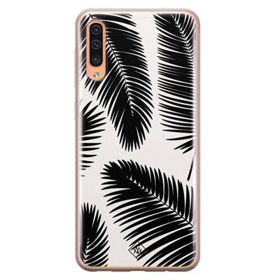 Samsung Galaxy A50/A30s siliconen telefoonhoesje - Palm leaves silhouette