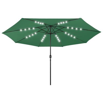 Parasol met LED-verlichting 400 cm groen Parasol met LED-verlichting 400 cm groen