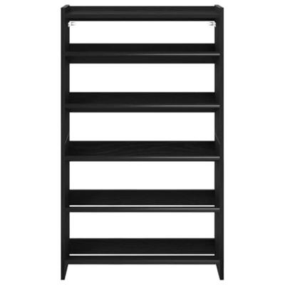 Schoenenrek 60x25x100 cm bewerkt hout zwart