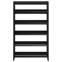 Schoenenrek 60x25x100 cm bewerkt hout zwart - thumbnail