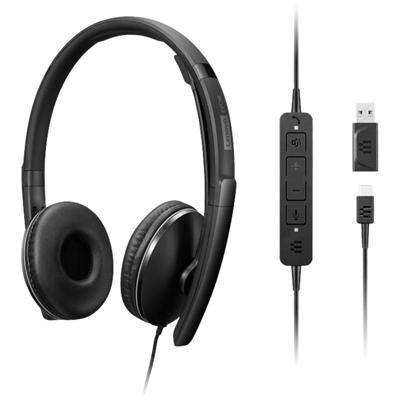 Lenovo Gen 2 On Ear headset Kabel Stereo Zwart Ruisonderdrukking (microfoon) Microfoon uitschakelbaar (mute) Telefoon