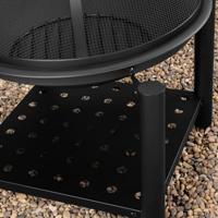 Vuurschaal Ø55cm met Houtlade zwart gepoedercoat staal - thumbnail