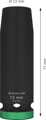 Bosch Accessoires Krachtdop SW 13 mm | M8 | 77 mm - 2608003047 Bosch Accessoires Krachtdop SW 13 mm | M8 | 77 mm - 2608003047