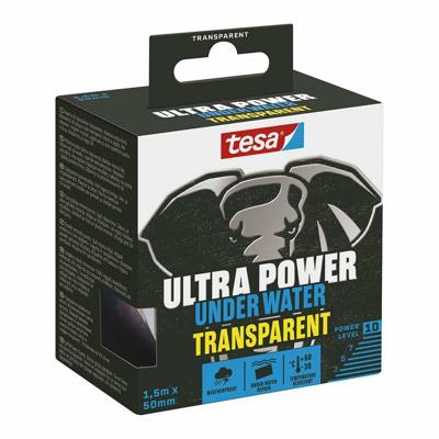 tesa Ultra Power Underwater 56481-00000-00 Reparatietape Transparant (l x b) 1.5 m x 50 mm 1 stuk(s) tesa Ultra Power Underwater 56481-00000-00 Reparatietape Transparant (l x b) 1.5 m x 50 mm 1 stuk(s)