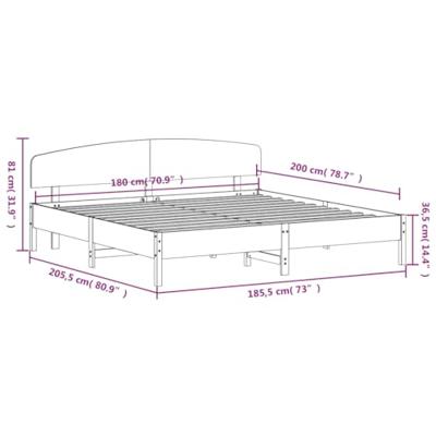 Bedframe zonder matras massief grenenhout wit 180x200 cm