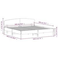 Bedframe zonder matras massief grenenhout wit 180x200 cm - thumbnail