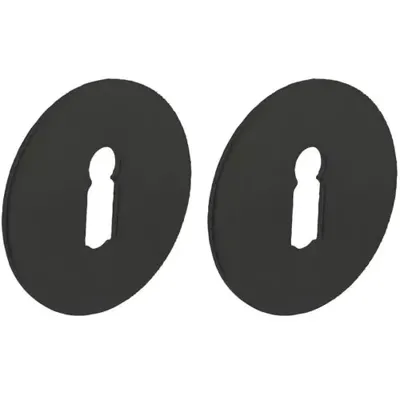 Intersteel rozetten met sleutelgat zelfklevend plat 55x2mm - RVS/mat zwart