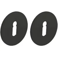 Intersteel rozetten met sleutelgat zelfklevend plat 55x2mm - RVS/mat zwart - thumbnail