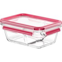 Emsa Clip & Close Voorraadbox 0.8 l Glas Met deksel, Met kliksluiting, Waterdicht, Vaatwasserbestendig Transparant, Rood 600740 - thumbnail