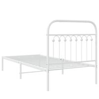 Bedframe met hoofdbord metaal wit 90x200 cm - thumbnail