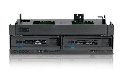 Icy Dock MB732SPO-B 2x2,5 SATA mobile rack+ Ultra Slim ODD voor extern 5,25 - thumbnail
