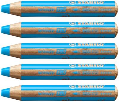 Kleurpotlood stabilo 880 woody 3 in 1 lichtblauw | 5 stuks