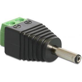 Delock 65434 DC (stroom) Adapter [1x DC-bus 3,5 - 1x 2-polig] Zwart, Groen, Zilver