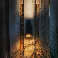 QAZQA Buiten wandlamp donkergrijs 2-lichts met schemersensor - Duo - thumbnail