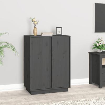 Dressoir 60x35x80 cm massief grenenhout grijs