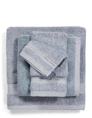 Marc O'Polo Marc O'Polo Melange Gastendoek Blue/Off White 30x50