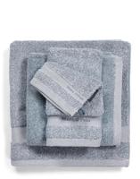 Marc O'Polo Marc O'Polo Melange Gastendoek Blue/Off White 30x50 - thumbnail