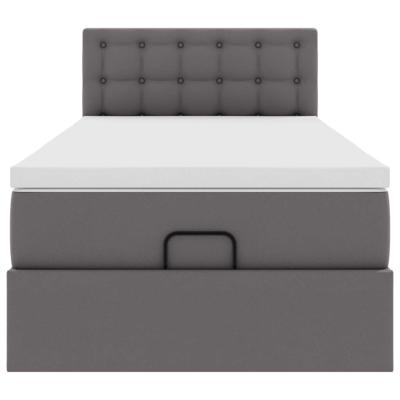 Ottoman bed met matrassen 200x200cm kunstleer grijs
