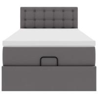 Ottoman bed met matras 180x200cm kunstleer grijs - thumbnail