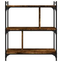 Boekenkast 3-laags 76x32x88 cm bewerkt hout gerookt eikenkleur - thumbnail