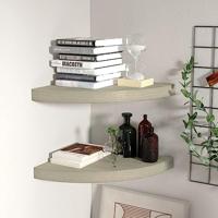 VidaXL Hoekschappen zwevend 2 st 35x35x3,8 cm mdf eikenkleurig - thumbnail