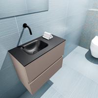 MONDIAZ ADA 60cm toiletmeubel smoke. LEX wastafel urban links zonder kraangat - thumbnail