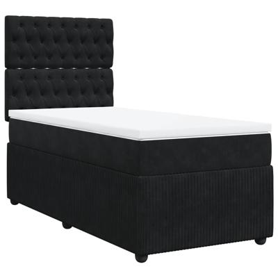 Boxspring met matras fluweel zwart 140x190 cm
