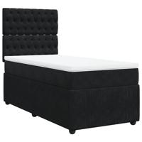Boxspring met matras fluweel zwart 140x190 cm - thumbnail