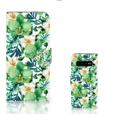 Samsung Galaxy S10 Plus Hoesje Orchidee Groen Samsung Galaxy S10 Plus Hoesje Orchidee Groen