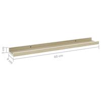 VidaXL Wandschappen 4 st 60x9x3 cm wit en sonoma eikenkleurig - thumbnail