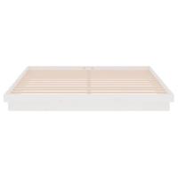 Bedframe massief hout wit 200x200 cm - thumbnail