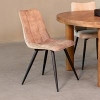 LABEL51 Eetkamerstoel 'Jelt' Velvet, kleur Zand - thumbnail