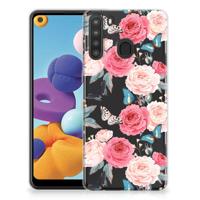 Samsung Galaxy A21 | TPU Case | Butterfly Roses - thumbnail