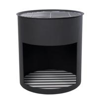Milshire Vuurton Zwart Fireplace Stevig staal Diameter 45cm Terrasverwarming Sfeerhaard - thumbnail