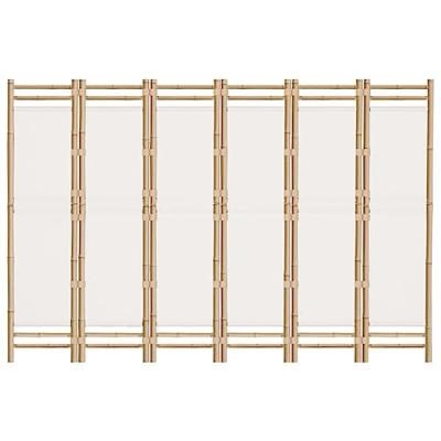Kamerscherm 6-panelen inklapbaar 240 cm bamboe en canvas