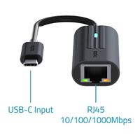 Rapoo UCA-1006 USB Type-C naar RJ-45 Zwart - thumbnail