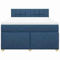 Boxspring met matras stof blauw 140x190 cm - thumbnail