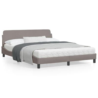 Bedframe met hoofdbord stof taupe 160x200 cm Bedframe met hoofdbord stof taupe 160x200 cm
