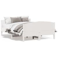 Bedframe zonder matras massief grenenhout wit 120x190 cm - thumbnail