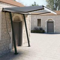 Luifel handmatig uittrekbaar met LED 3,5x2,5 m blauw en wit - thumbnail